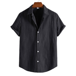 Striped Button-up Short Sleeve Shirt