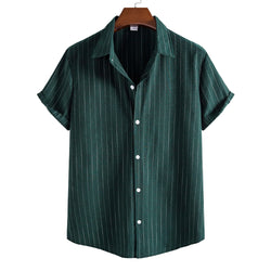 Striped Button-up Short Sleeve Shirt