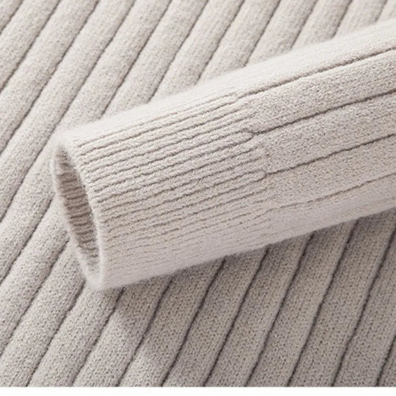 Cashmere Blend Knitted Sweater Men's Half Zipper Pullover Thick Turtleneck Man Knit Jumper Casual Sweater Sweatshirts Clothing