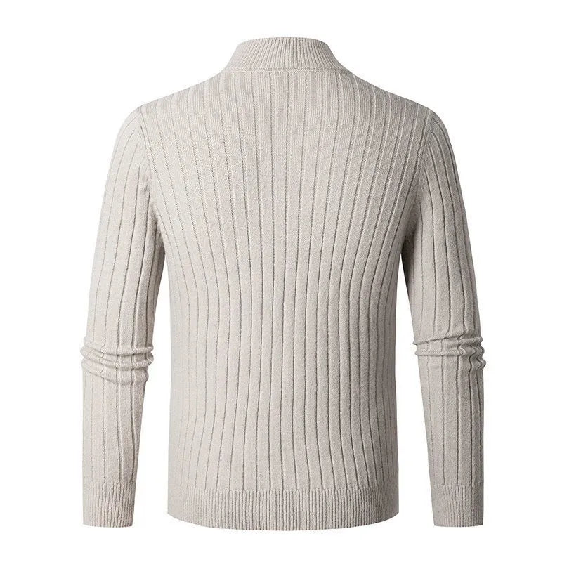 Cashmere Blend Knitted Sweater Men's Half Zipper Pullover Thick Turtleneck Man Knit Jumper Casual Sweater Sweatshirts Clothing