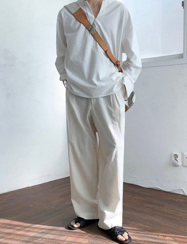 YANGJU Wide Leg Linen Pant